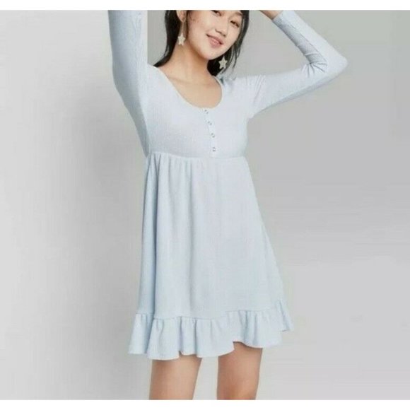 wild fable Dresses & Skirts - 𝅺NWT Wild Fable Womens DRESS Waffle Knit Size M Baby blue